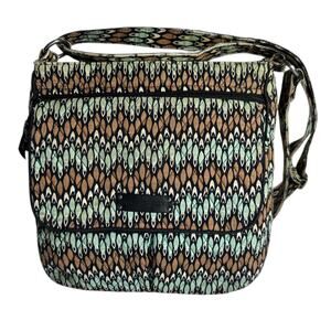 Vera Bradley Sierra Stream Double Zip Mailbag Crossbody With Allover Wear/Dirt